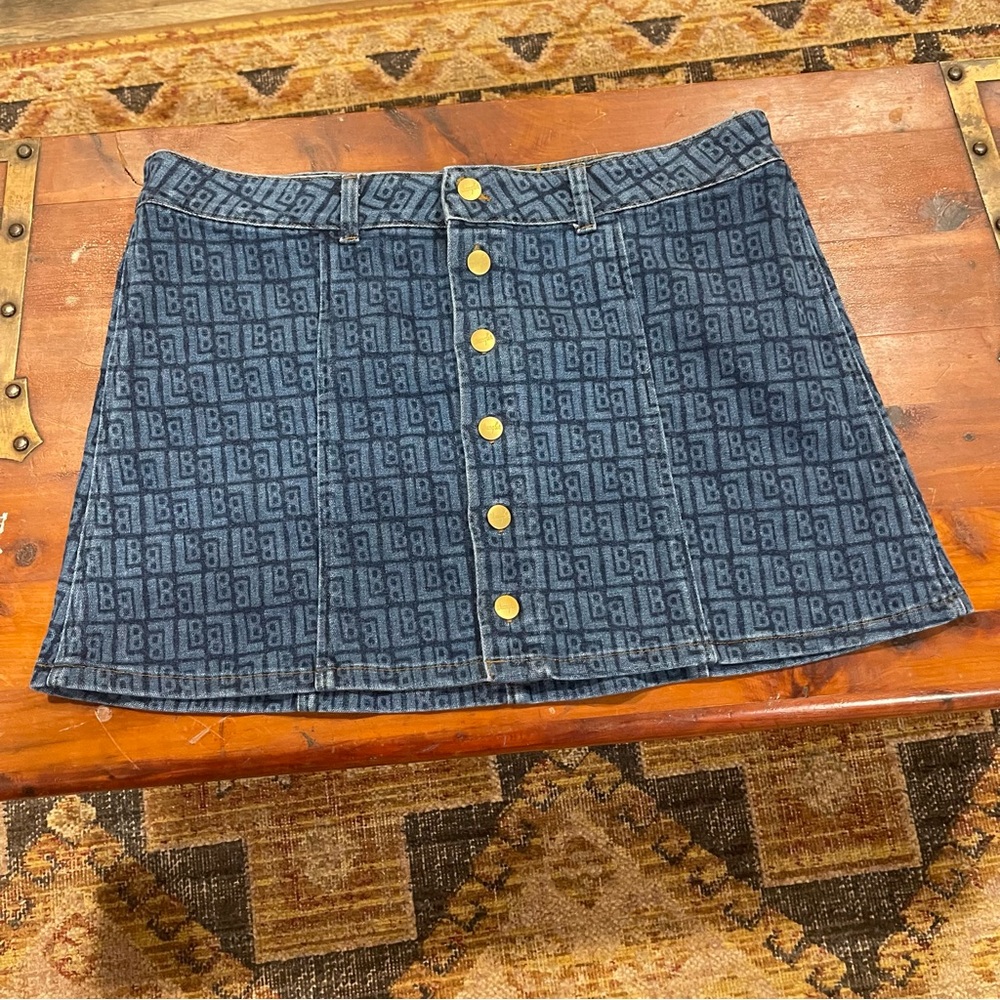 Wrangler Leon Bridges Women’s Denim Skirt with Gold Buttons size Large